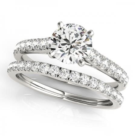 CERTIFIED 18KT WHITE GOLD 1.05 CTW J-K/VS-SI1 DIAMOND BRIDAL SET: CERTIFIED 18KT WHITE GOLD 1.05 CTW J-K/VS-SI1 DIAMOND BRIDAL SET (CENTER STONE DIAMOND .40 CTWW J-K/VS-SI1) please request ring size upon payment #PAPPS86751v3