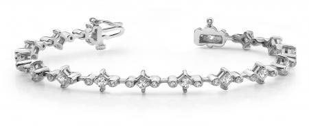 14KT WHITE GOLD 3 CTW G-H SI2/SI3 PRONG AND BEZEL SET DIAMOND BRACELET: 14KT WHITE GOLD 3 CTW G-H SI2/SI3 PRONG AND BEZEL SET DIAMOND BRACELET #PAPPS20264v5