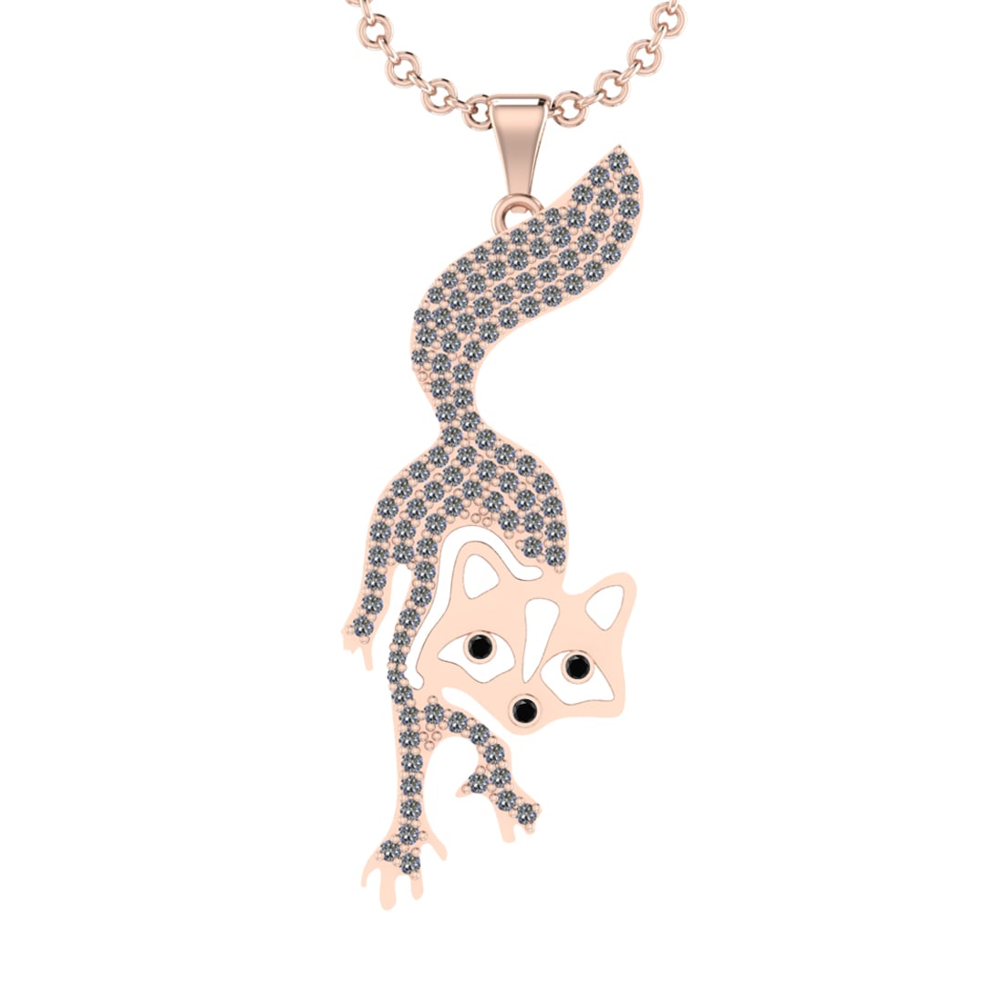 0.90 Ctw SI2/I1 Treated Fancy Black and white Diamond 14K Rose Gold pendant: Eye stone weight :-0.08 ctw Eye stone color :- Treated Fancy Black Diamond Total Diamond Weight : 0.82 Ctw (Round cut) Center Diamond Color :- G-H Center Clarity : SI2/I1 Stone Setting : Prong Metal W