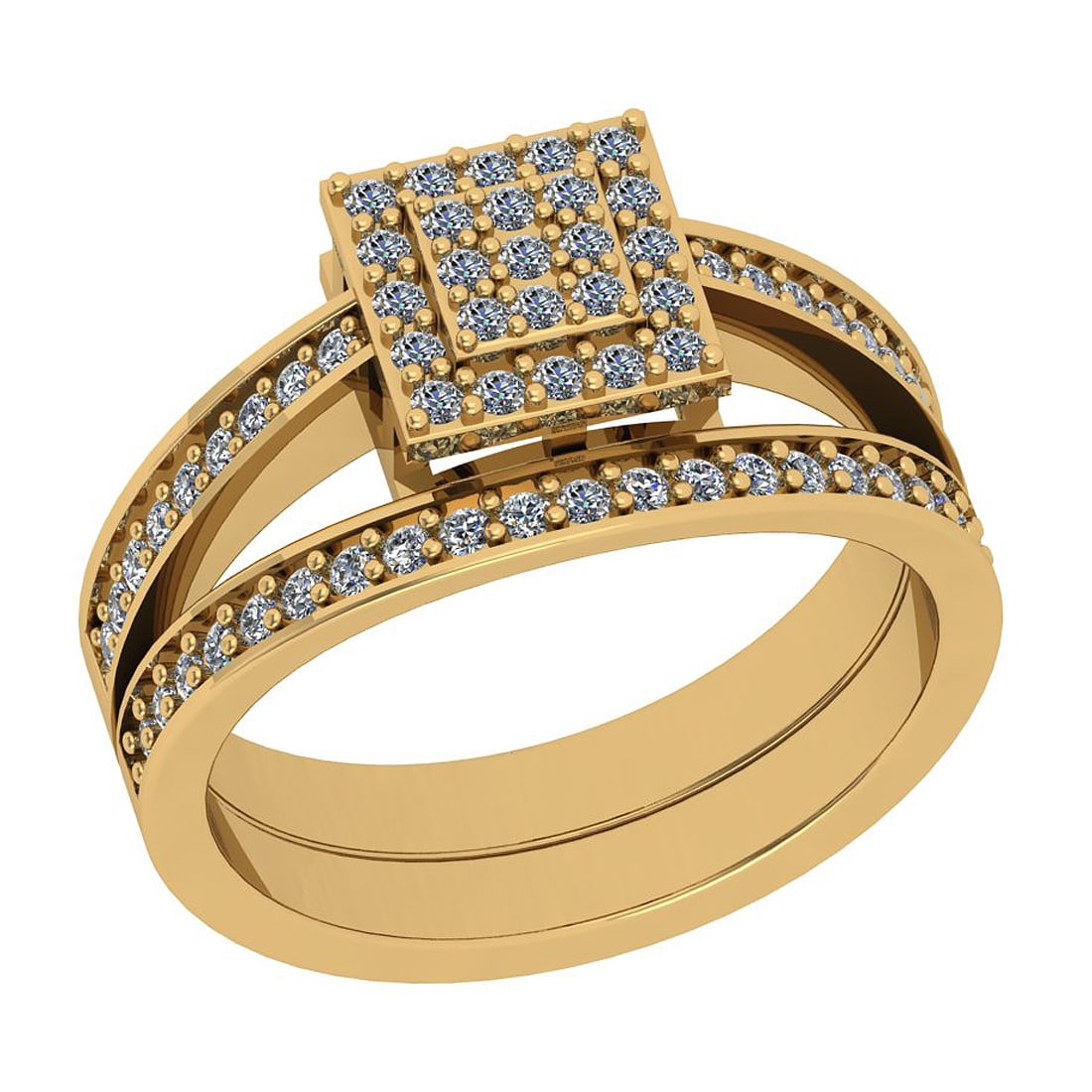 Certified 0.52 Ctw I2/I3 Diamond 10K Yellow Gold Victorian Style Bridal Ban (1 of 1)