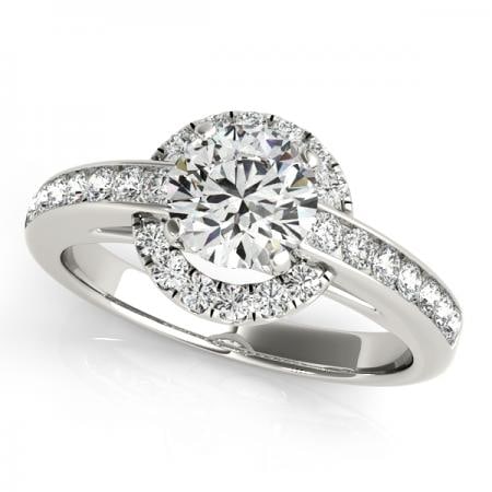 CERTIFIED PLATINUM 1.33 CTW J-K/VS-SI1 DIAMOND HALO ENGAGEMENT RING (1 of 1)