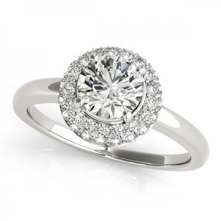 CERTIFIED PLATINUM 1.45 CTW J-K/VS-SI1 DIAMOND HALO ENGAGEMENT RING (1 of 1)