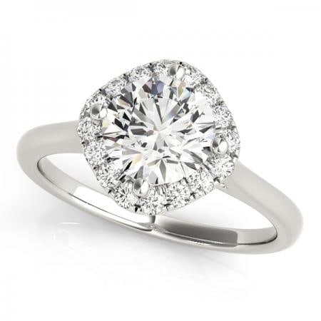 CERTIFIED PLATINUM 1.16 CTW J-K/VS-SI1 DIAMOND HALO ENGAGEMENT RING (1 of 1)