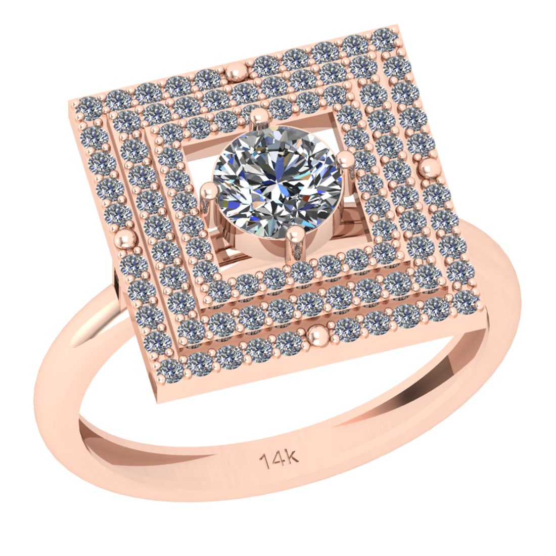 1.13 Ctw SI2/I1 Diamond 14K Rose Gold Wedding/Anniversary Ring: Center Diamond Weight : 0.60 Ctw (Round Cut) Center Diamond Color : J-K Center Stone Setting : Prong Center Stone Clarity : SI2/I1 Side Stone Weight Of Ctw 0.53 Ctw Side Stone Color : J-K Stone