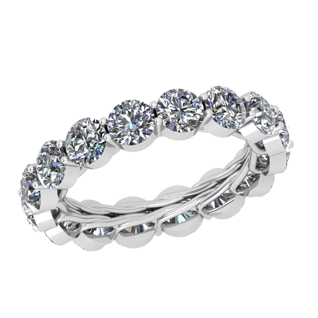 8.00 Ctw SI2/I1 Diamond 14K White Gold Men s Band Ring: Total Diamond Weight : 8.00 Ctw (Round Cut) Color : J-K Setting : Prong Stone Clarity : SI2/I1 Metal Weight : Approx 7.50 Gram 14K White Gold Men s Band Ring Current Ring Size is-9 #PAPPS93856v7