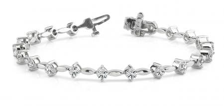 14K WHITE GOLD 1 CTW G-H I1/I2 CLASSIC DIAMOND LINK BRACELET: 14K WHITE GOLD 1 CTW G-H I1/I2 CLASSIC DIAMOND LINK BRACELET #PAPPS23396v5