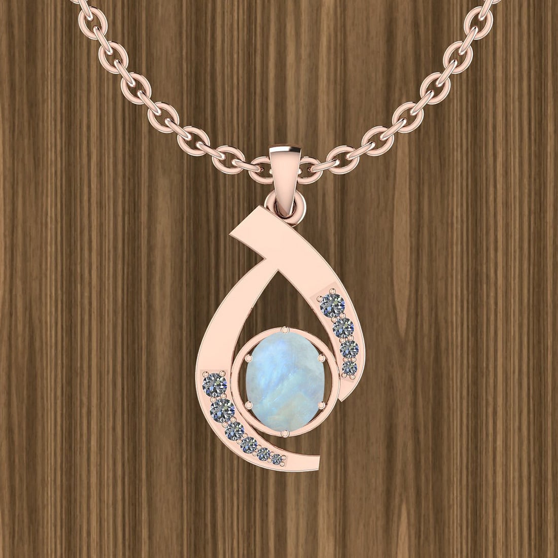 Certified 0.40 Ctw Rainbow And Diamond I1/I2 14K Rose Gold Victorian Style: Color Stone Approx Weight: 0.32 Ctw (1 pcs Oval Cabochon) Center Stone Color: Rainbow Center Stone Setting: Prong Side Stone Approx Weight: 0.08 Ctw Side Stone Color: J-K Stone Clarity: I1/I2 Stone