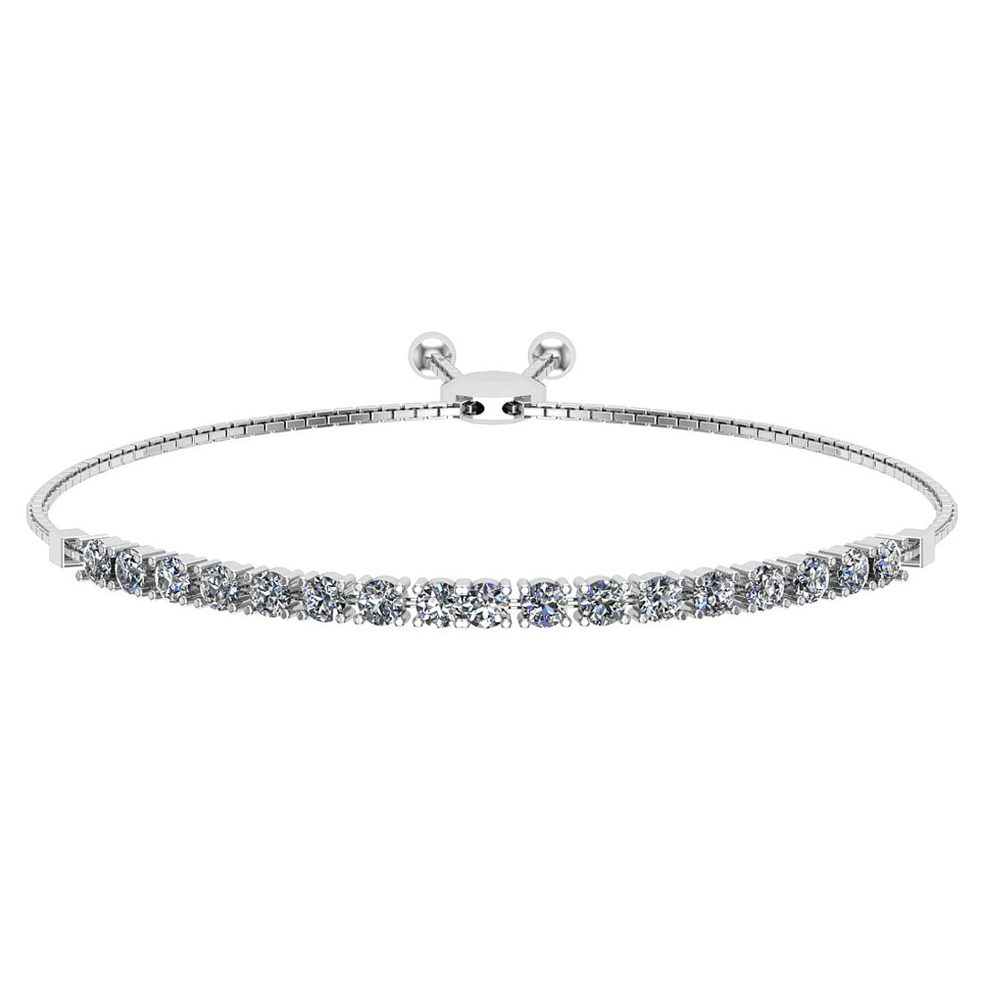 0.52 Ctw SI2/I1 Diamond Prong Set 14K White Gold Slide Bracelet: Center Diamond Weight : 0.52 Ctw (Round Cut) Center Diamond Color :- J-K Center Clarity : SI2/I1 Stone Setting : Prong Metal Weight : Approx 5.60 Gram 14K White Gold Slide Bracelet MJ2675-1.7SB
