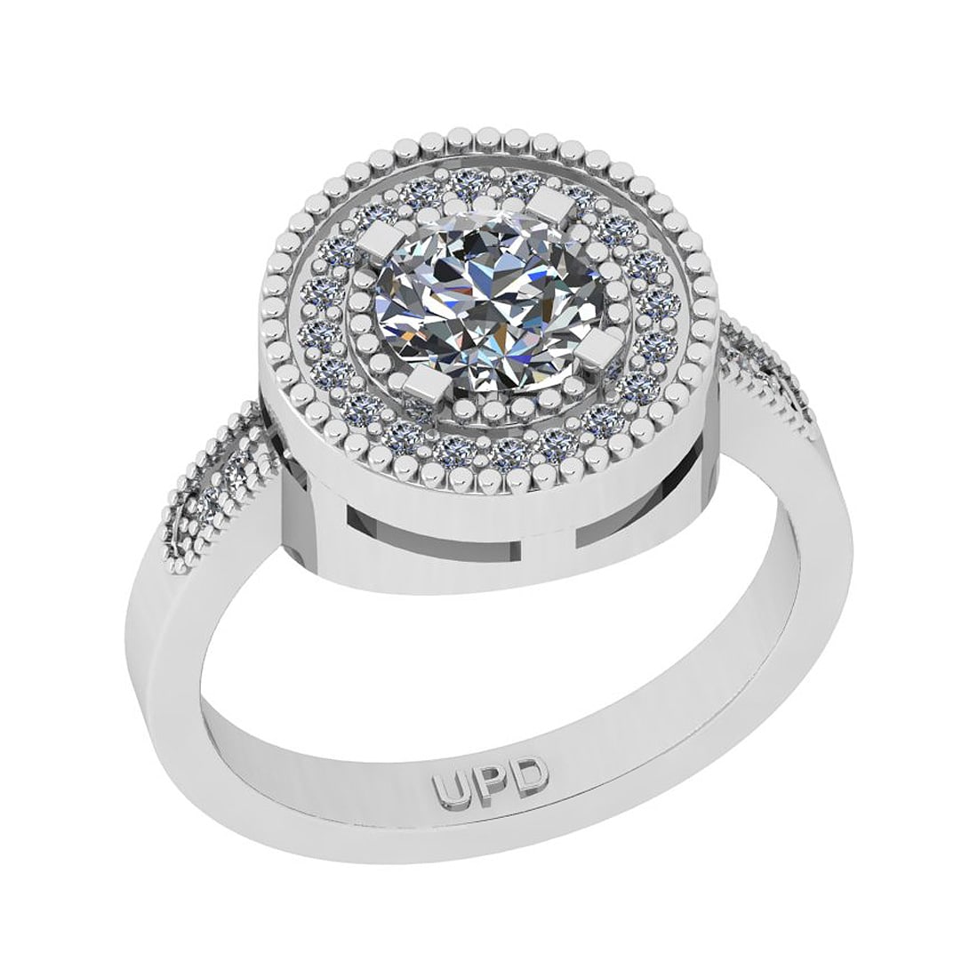 1.12 Ctw SI2/I1 Gia Certified Center Diamond 14K White Gold Wedding Halo Ri: Center Diamond Weight : 1.00 Ctw ( Round Cut GIA Certified ) Center Diamond Color :-J-K Center Stone Setting : Prong Center Clarity : SI2/I1 Side Stone Weight Of Ctw 0.12 Ctw Side Stone Color : J-K St