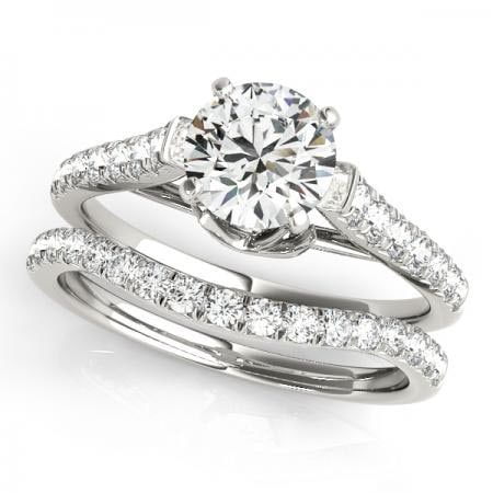 CERTIFIED 18KT WHITE GOLD 1.24 CTW J-K/VS-SI1 DIAMOND BRIDAL SET: CERTIFIED 18KT WHITE GOLD 1.24 CTW J-K/VS-SI1 DIAMOND BRIDAL SET (CENTER STONE DIAMOND .60 CTWW J-K/VS-SI1) please request ring size upon payment #PAPPS86749v3