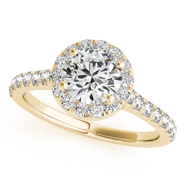 CERTIFIED 18K YELLOW GOLD 1.32 CTW J-K/VS-SI1 DIAMOND HALO ENGAGEMENT RING (1 of 1)
