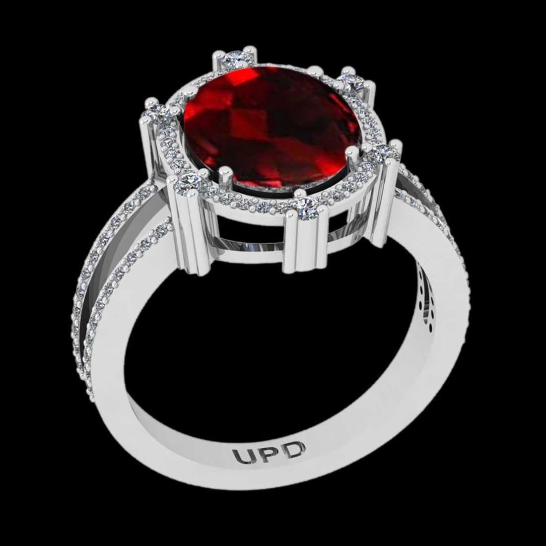 5.24 Ctw VS/SI1 Spessartite Garnet and Diamond 14K White Gold Vintage Style (1 of 2)