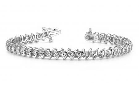 14KT WHITE GOLD .40 CTW G-H VS2/SI1 DIAMOND SWIRL LINK TENNIS BRACELET (1 of 1)