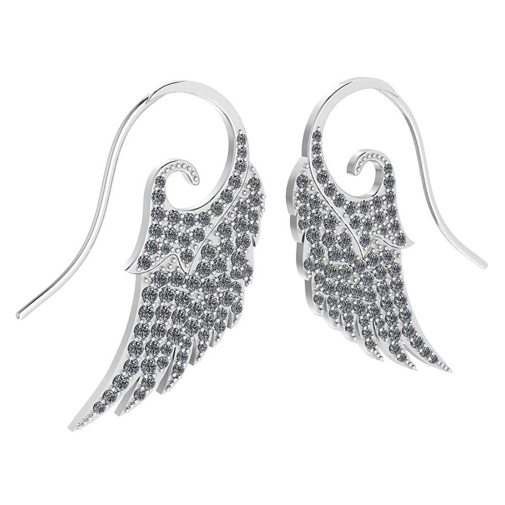 Certified 1.36 Ctw Diamond Wire Hook Earrings New Collection 18 k White Gol: Diamond Stone Weight ; 1.36 Ctw (148 Pcs Round) Diamond Stone Color: White G-H Diamond Stone Clarity: VS/SI1 Center Stone Setting: Pave Weight: Approx 7.50 Gram 18K White Gold Wire Hook Earrings