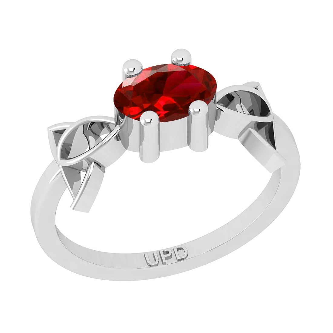 0.75 Ctw I2/I3 Red Sapphire 14K White Gold Solitaire Ring (1 of 1)