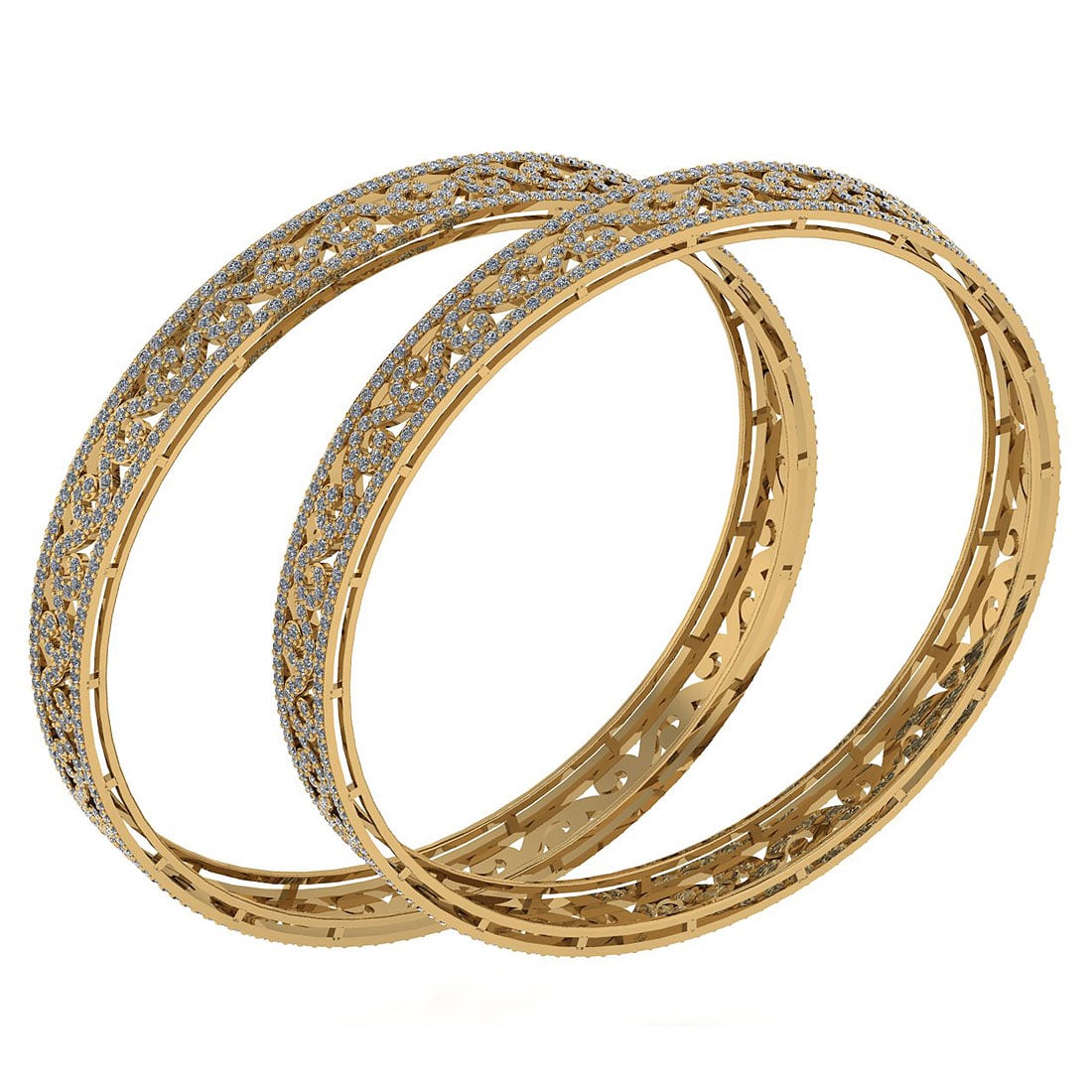 9.02 Ctw SI2/I1 Diamond 10K Yellow Gold Bengals: Center Stone Weight : 9.02 Ctw (Round Cut ) Center Stone Color : J-K Stone Clarity : SI2/I1 Stone Setting : Pave Metal Weight : Approx 37.20 Gram Bengals s Size : 57 mm 2 24 Inches 10K White Gold