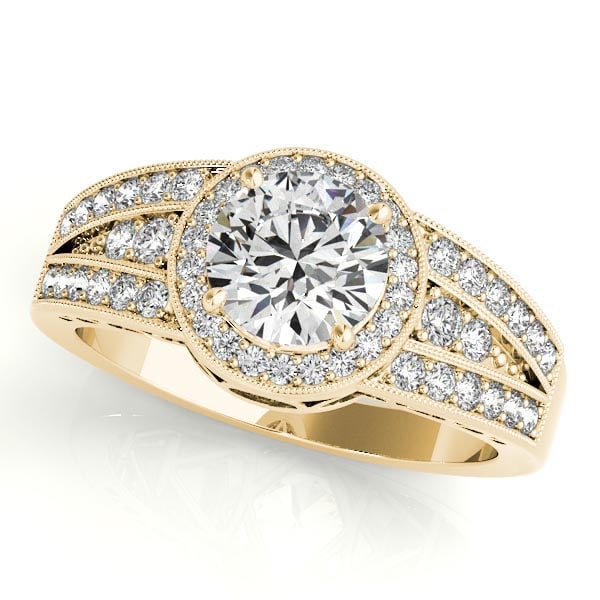 CERTIFIED 18K YELLOW GOLD .92 CTW J-K/VS-SI1 DIAMOND HALO ENGAGEMENT RING: CERTIFIED 18K YELLOW GOLD .92 CTW J-K/VS-SI1 DIAMOND HALO ENGAGEMENT RING (CENTER STONE DIAMOND .50 CTWW J-K/VS-SI1) please request ring size upon payment #PAPPS86387v3