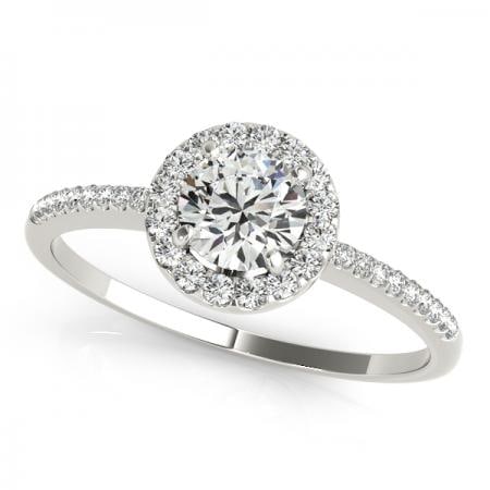 CERTIFIED PLATINUM 1.10 CTW J-K/VS-SI1 DIAMOND HALO ENGAGEMENT RING (1 of 1)