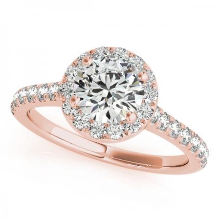 CERTIFIED 18K ROSE GOLD 1.32 CTW J-K/VS-SI1 DIAMOND HALO ENGAGEMENT RING (1 of 1)