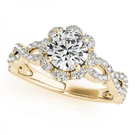 CERTIFIED 18K YELLOW GOLD 1.00 CTW J-K/VS-SI1 DIAMOND HALO ENGAGEMENT RING (1 of 1)