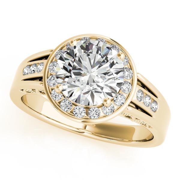 CERTIFIED 18K YELLOW GOLD .77 CTW J-K/VS-SI1 DIAMOND HALO ENGAGEMENT RING (1 of 1)