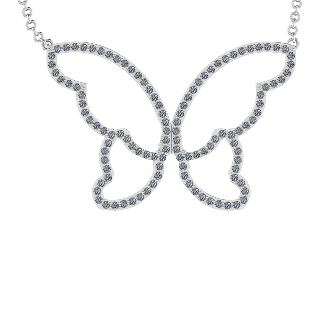 1.60 Ctw SI2/I1 Diamond 14K White Gold Pendant Necklace (1 of 1)