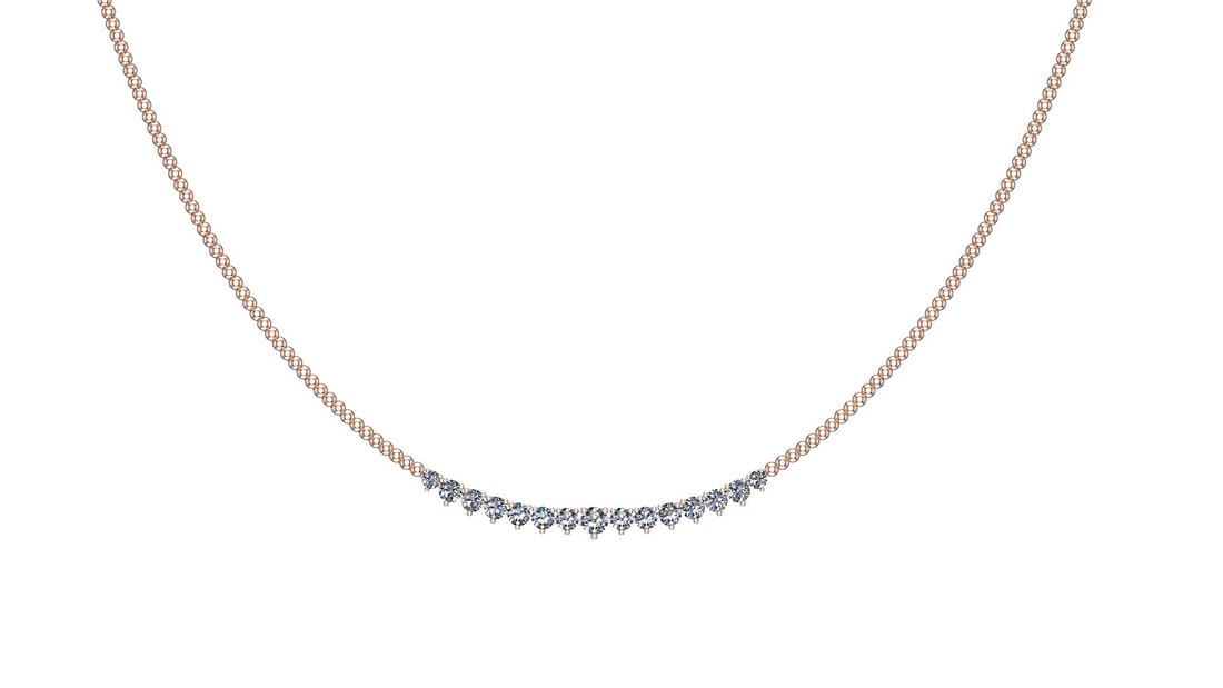 1.06 Ctw SI2/I1 Diamond 14K Rose Gold Slide Necklace (1 of 1)