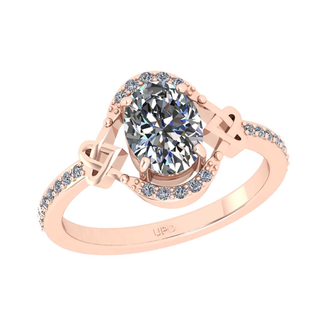 1.40 Ctw SI2/I1 Diamond 14K Rose Gold Engagement Halo Ring: Center Diamond Weight : 1.25 Ctw (Oval Cut GIA ) Center Color :-J-K Center Stone Clarity :- SI2/I1 Center Stone Setting : Prong Side Stone Weight Of Ctw 0.15 Ctw Side Stone Color : J-K Stone Clarity