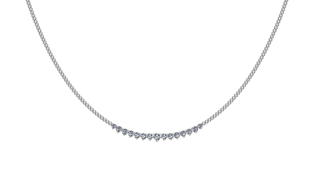 1.06 Ctw SI2/I1 Diamond 14K White Gold Slide Necklace (1 of 1)