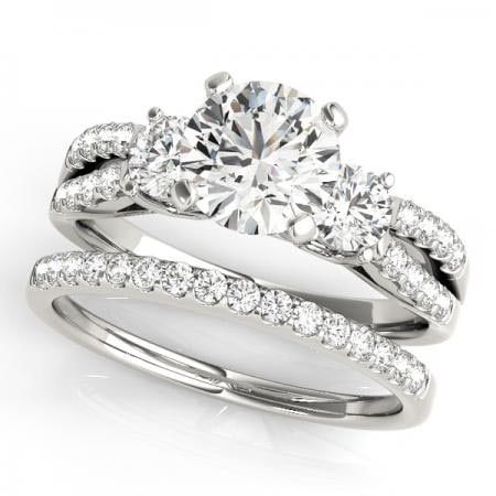 CERTIFIED 18KT WHITE GOLD 1.32 CTW J-K/VS-SI1 DIAMOND BRIDAL SET (1 of 1)