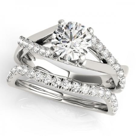 CERTIFIED 18KT WHITE GOLD 1.04 CTW J-K/VS-SI1 DIAMOND BRIDAL SET: CERTIFIED 18KT WHITE GOLD 1.04 CTW J-K/VS-SI1 DIAMOND BRIDAL SET (CENTER STONE DIAMOND .70 CTWW J-K/VS-SI1) please request ring size upon payment #PAPPS86735v3