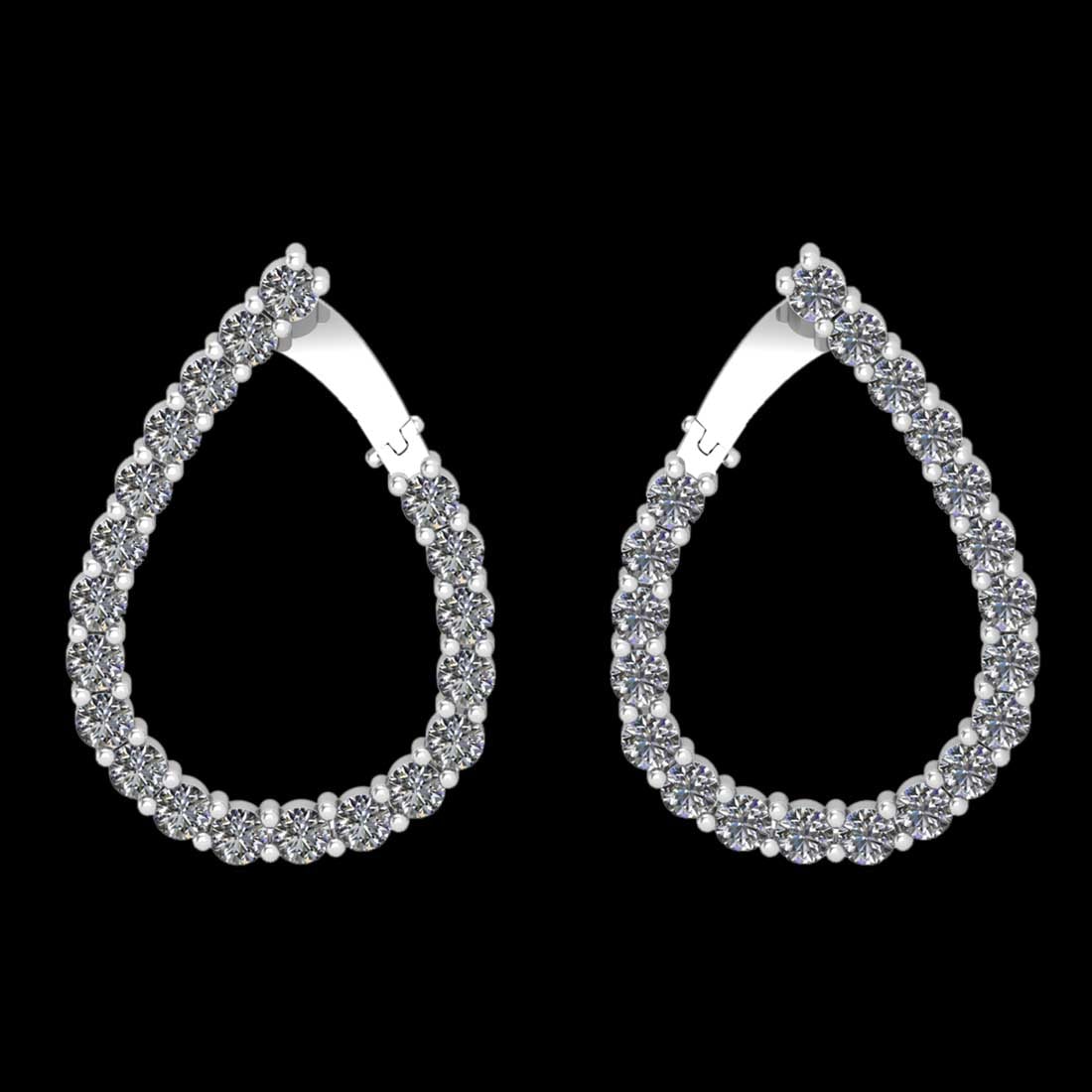 2.60 Ctw SI2//I1 Diamond 14 K White Gold J Hoop Earrings: Total Diamond Weight : 2.60 Ctw (Round cut) Center Diamond Color :- J-K Center Clarity : SI2//I1 Stone Setting : Prong Metal Weight : Approx 6.70 Gram 14 K White Gold J Hoop Earrings MJ3080-2.3E