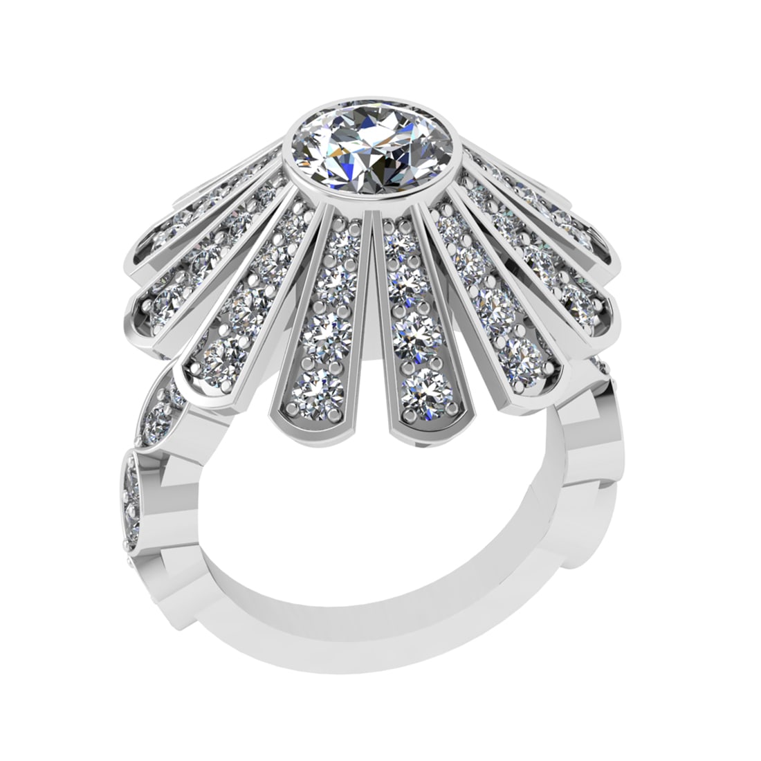 3.35 Ctw SI2/I1 Diamond 4k White Gold Engagement Ring: Center Diamond Weight :-: 1.25 Ctw ( Round Cut) Color :- J-K Clarity : SI2/I1Center Stone Setting : Prong Side Diamond Weight Of Ctw 2.10 Ctw Color : J-K Clarity : SI2/I1 Stone Setting : Prong Metal W