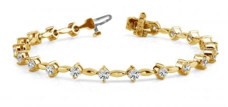 14K YELLOW GOLD 1 CTW G-H I1/I2 CLASSIC DIAMOND LINK BRACELET (1 of 1)