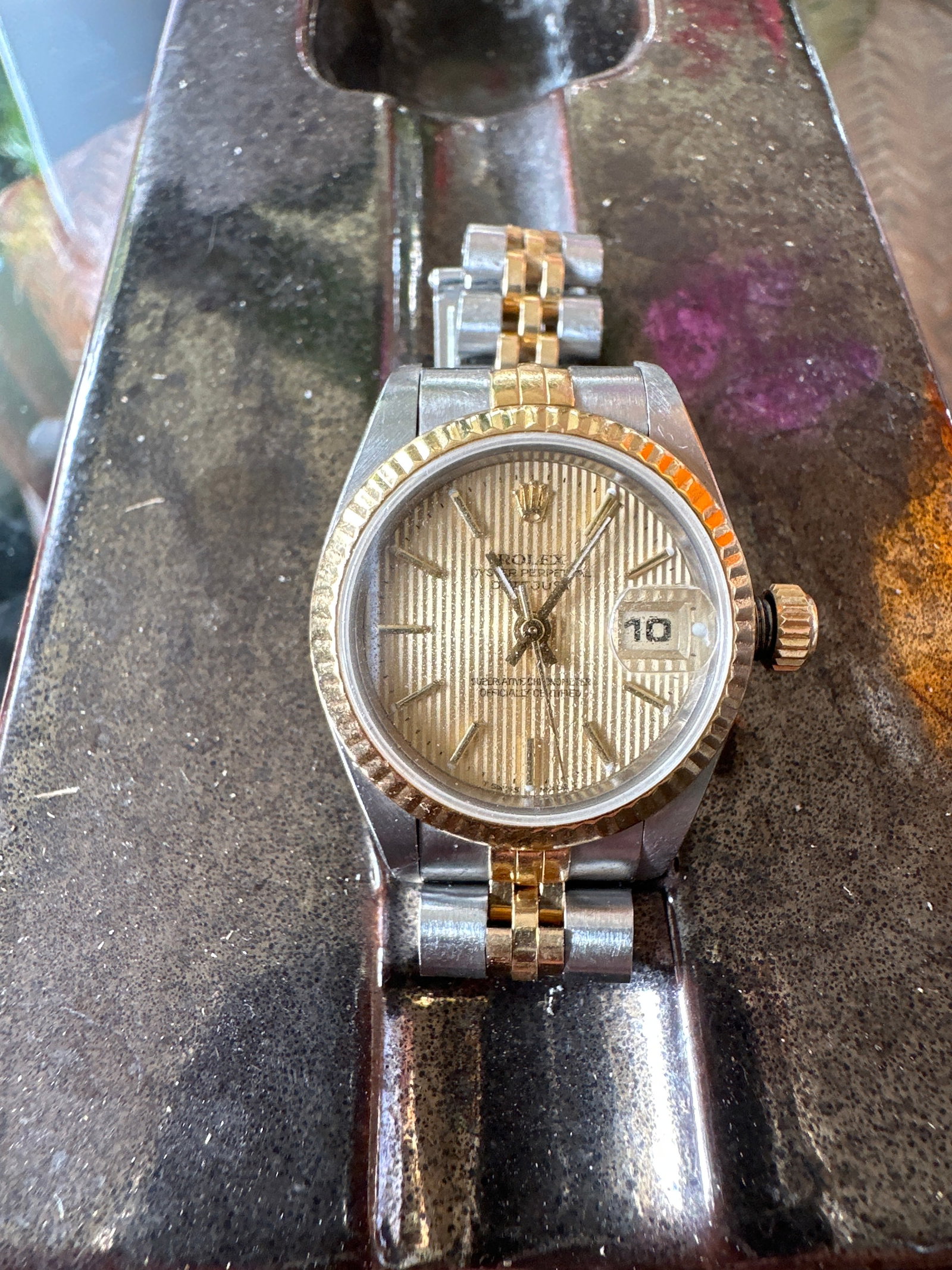 USED 26MM LADIES DATEJUST ROLEX COMES WITH BOX & PAPERS: USED 26MM LADIES DATEJUST ROLEX COMES WITH BOX & PAPERS #PAPPS95541v7