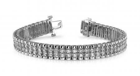 14K WHITE GOLD 2 CTW G-H I1/I2 GRAND DOUBLE DIAMOND BRACELET: 14K WHITE GOLD 2 CTW G-H I1/I2 GRAND DOUBLE DIAMOND BRACELET #PAPPS23466v5