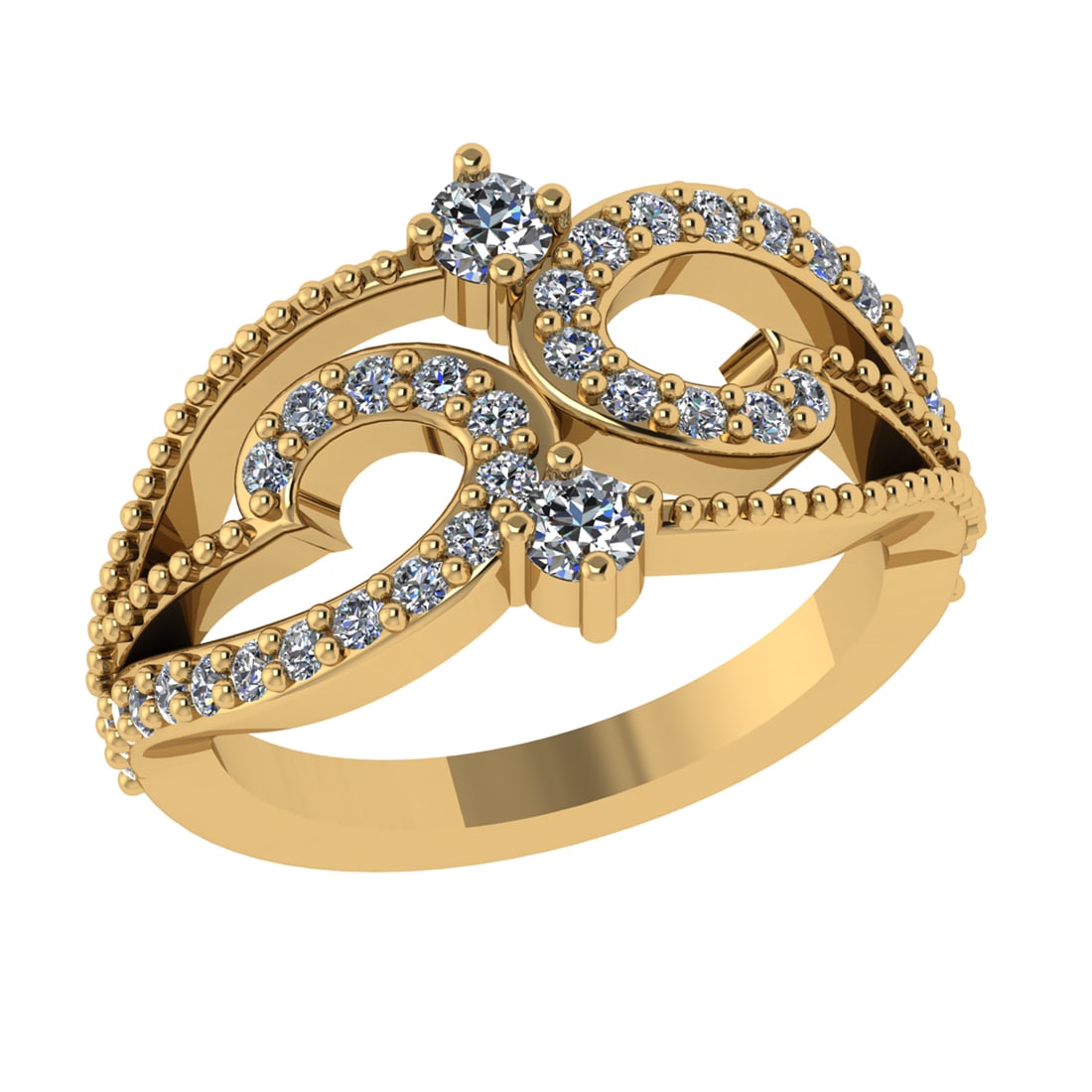 0.67 Ctw SI2/I1 Diamond 14K Yellow Gold Promises Ring: Center Diamond Weight : 0.20 Ctw (Round Cut) Center Diamond Color :- J-K Center Setting : Prong Center Clarity : SI2/I1 Side Stone Weight Of Ctw 0.47 Ctw Side Stone Color : J-K Stone Clarity : SI2/I1 