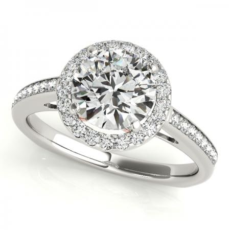 CERTIFIED PLATINUM 1.16 CTW J-K/VS-SI1 DIAMOND HALO ENGAGEMENT RING (1 of 1)