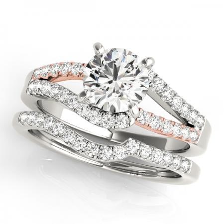 CERTIFIED 18KT TWO TONE GOLD 1.27 CTW J-K/VS-SI1 DIAMOND BRIDAL SET (1 of 1)