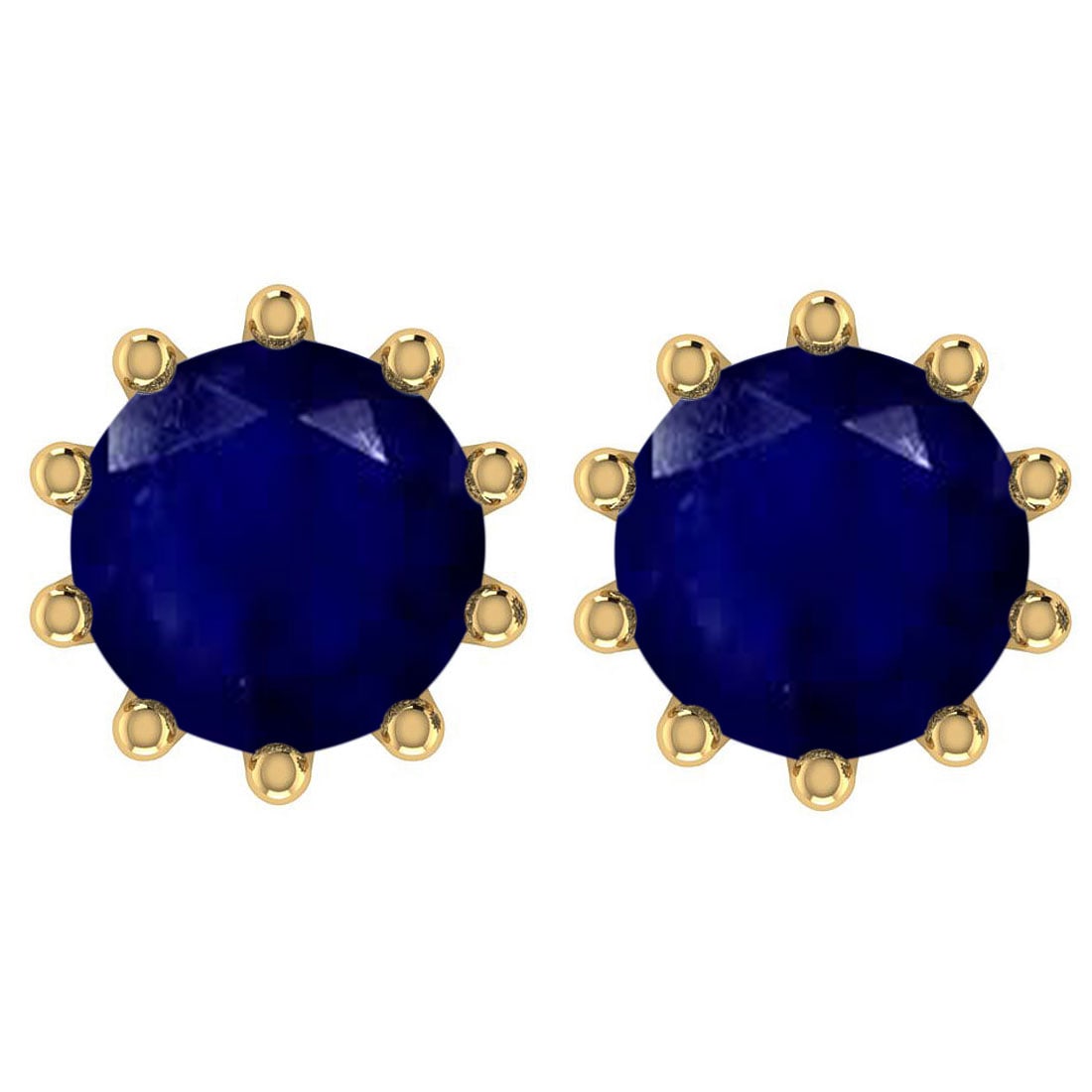 2.20 Ctw SI2/I1 Blue Sapphire14K Rose Gold Stud Earring (1 of 1)