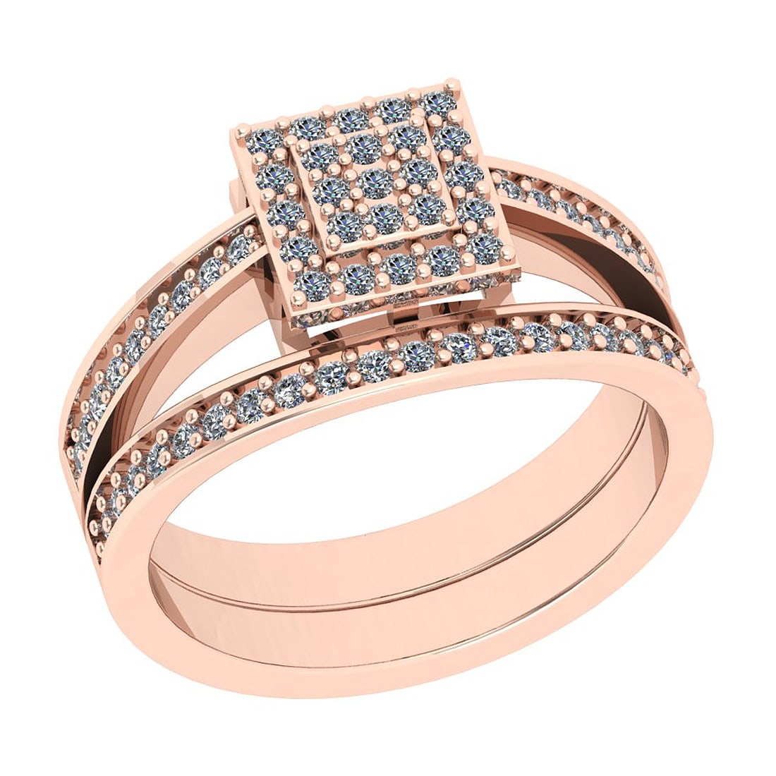 Certified 0.52 Ctw SI2/I1 Diamond 14K Rose Gold Victorian Style Bridal Band: Center Approx Weight: 0.52 Ctw (Round Cut) Center Diamond Color: G-H Center Clarity: SI2/I1 Center Setting: Prong Metal Approx Weight: 5.10 Gram 14K Rose Gold Victorian Bridal Band Ring Current Ring