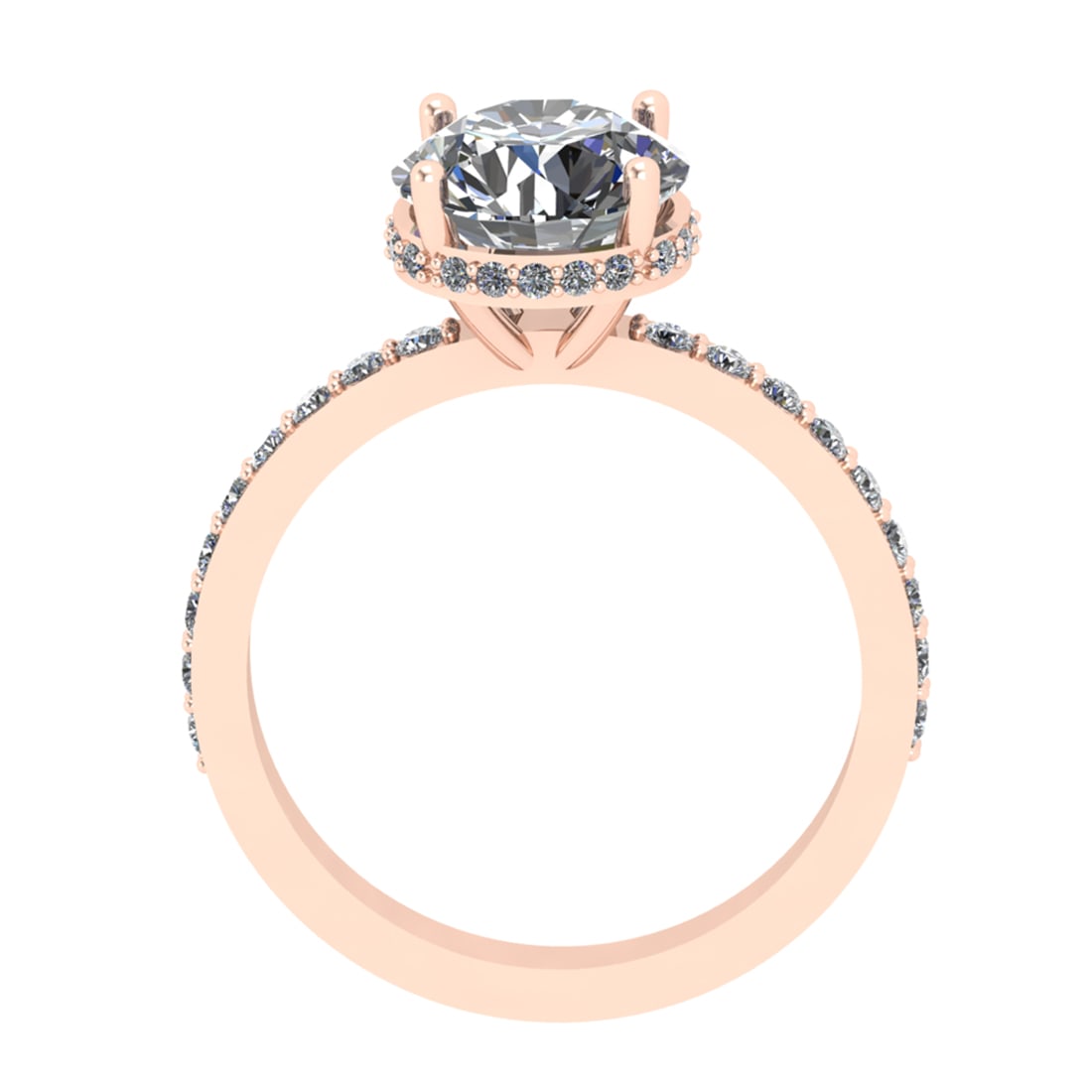 2.12 Ctw SI2/I1 Diamond 10k Rose Gold Wedding Ring: Center Diamond Weight : 1.80 Ctw (Round Cut) Center Diamond Color : J-K Center Stone Setting : Prong Center Stone Clarity : SI2/I1 Side Stone Weight Of Ctw 0.32 Ctw Side Stone Color : J-K Stone