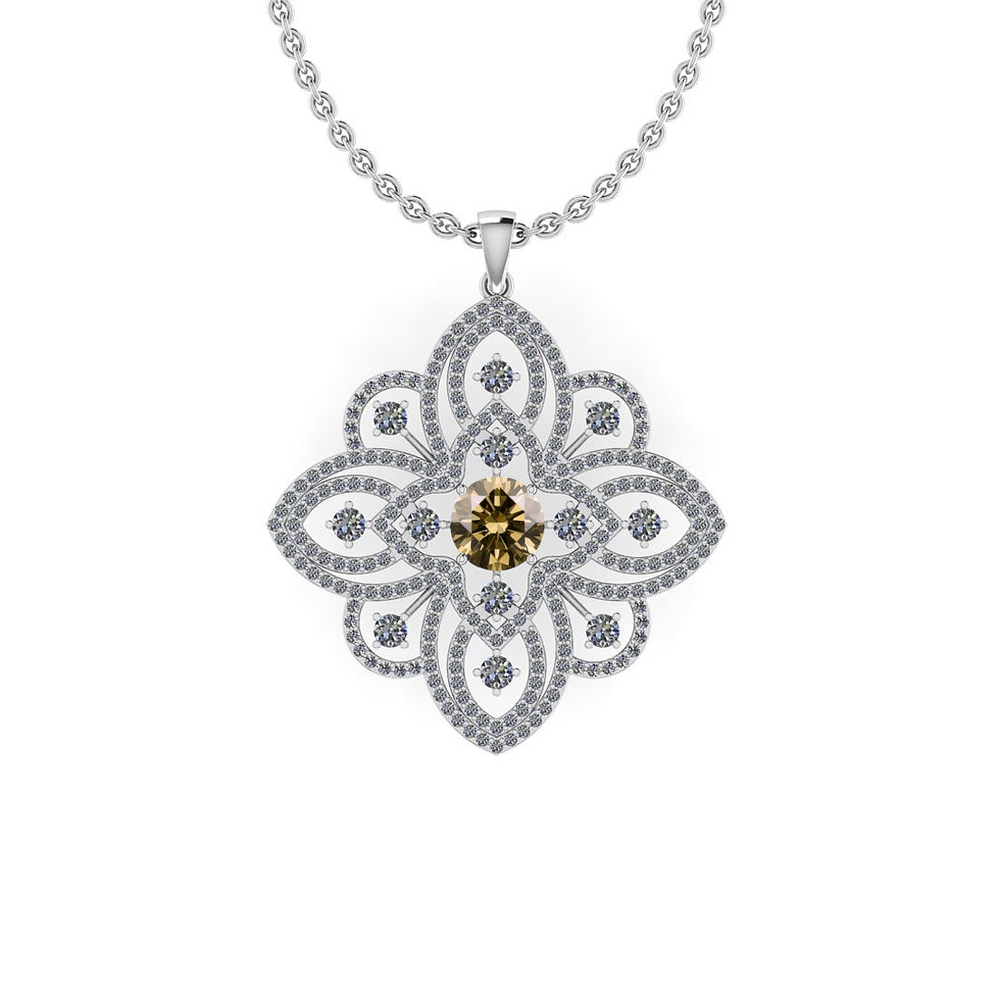 Certified 3.60 Ctw SI2/I1 Natural Fancy Yellow And White Diamond Style Pron: Center Approx Weight: 1.52 Ctw (Round Cut) Center Color: Natural Fancy Yellow Diamond Center Setting: Prong Side Stone 2.08 Ctw Side Stone Color: J-K Stone Clarity: SI2/I1 Stone Setting: Prong Metal