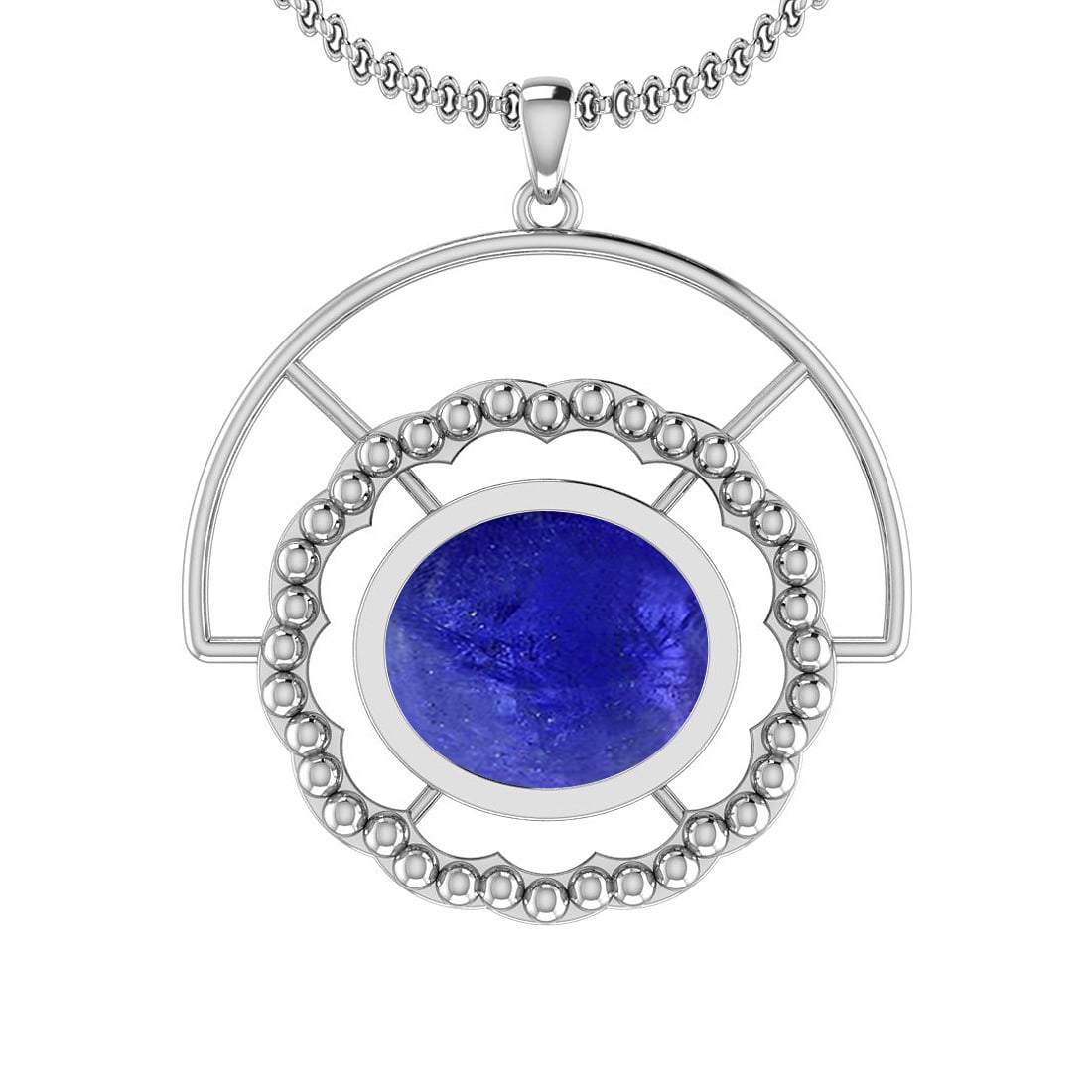 Certified 12.15 Ctw Tanzanite 14K White Gold Victorian Style Pendant (1 of 1)