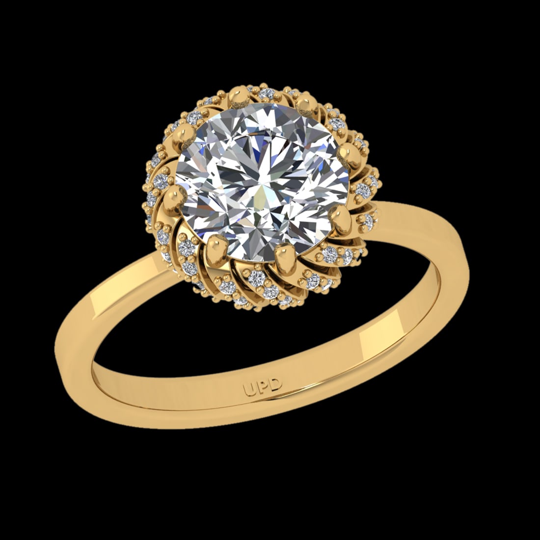 2.25 Ctw SI2/I1 Diamond 18K Yellow Gold Engagement Ring: Center Diamond Weight :-: 2.00 Ctw ( Round Cut) Color :- G-H Clarity : SI2/I1 Center Stone Setting : Prong Side Diamond Weight Of Ctw 0.25 Ctw Color : G-H Clarity : SI2/I1 Stone Setting : Prong Metal 