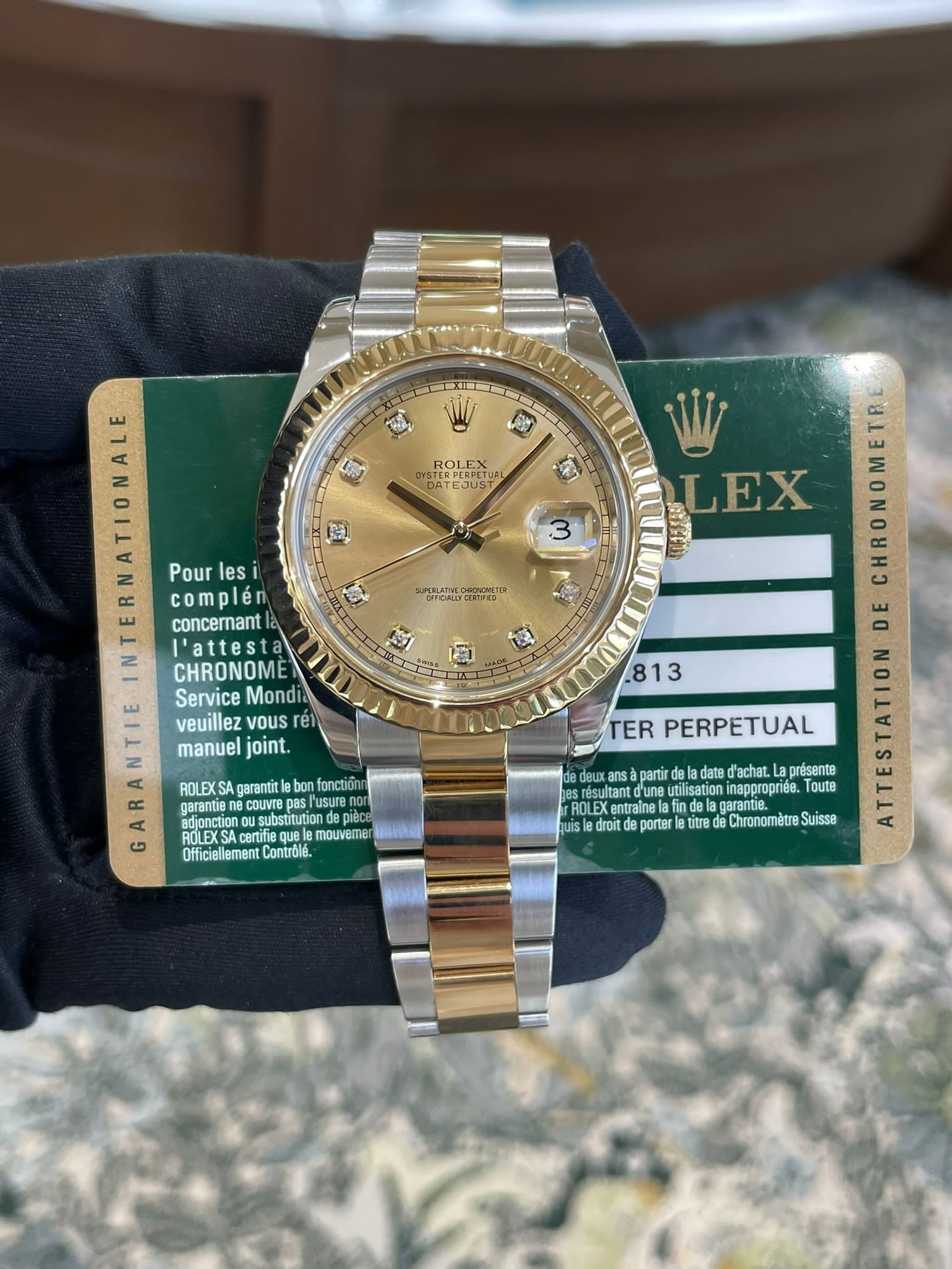Rolex Ref 116333 41mm Datejust w/factory diamond dial Comes w/ Box and Pape: Rolex Ref 116333 41mm Datejust w/factory diamond dial Comes w/ Box and Papers #PAPPS12654v8