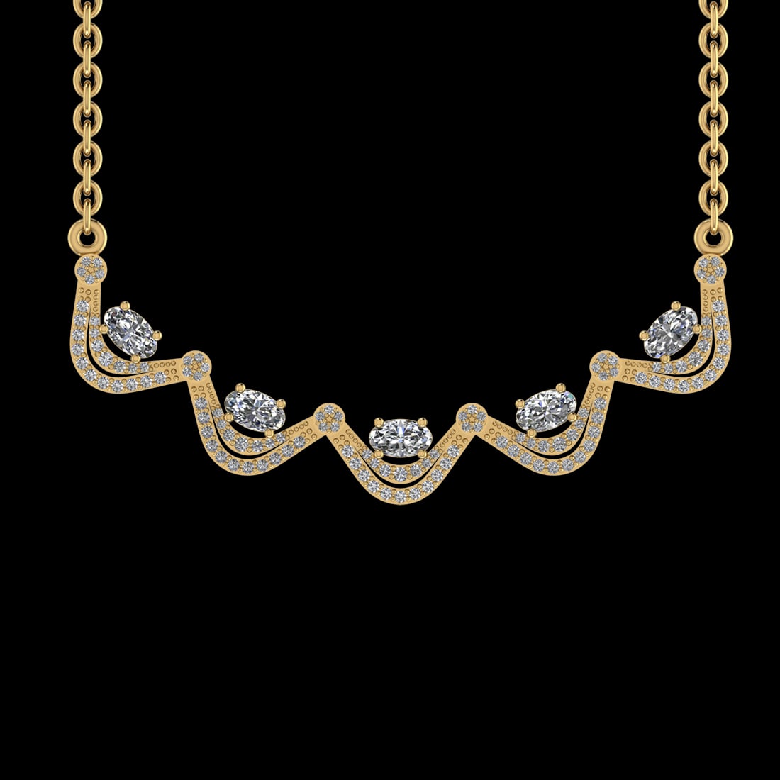1.70 Ctw SI2/I1 Diamond 14K Yellow Gold Pendant Necklace: Center Diamond Weight : 1.25 Ctw ( Oval Cut ) Center Diamond Color : J-K Clarity : SI2/I1 Stone Setting : Prong Side Diamond Weight Of Ctw 0.45 Ctw Side Stone Color : J-K Stone Clarity : SI2/I1 Stone 