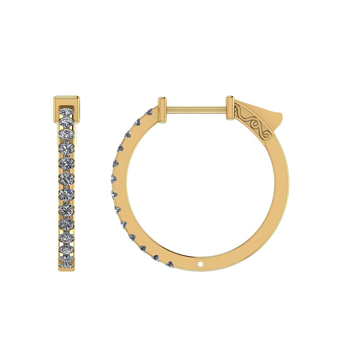 0.60 Ctw SI2/I1 Diamond Prong Set 14K Yellow Gold Huggie Earrings: Center Diamond Weight : 0.60 Ctw (Round Cut) Center Diamond Color :- J-K Center Clarity : SI2/I1 Stone Setting : Prong Metal Weight : Approx 3.90 Gram 14K Yellow Gold Huggie Earrings Size 0.75 Inch F2