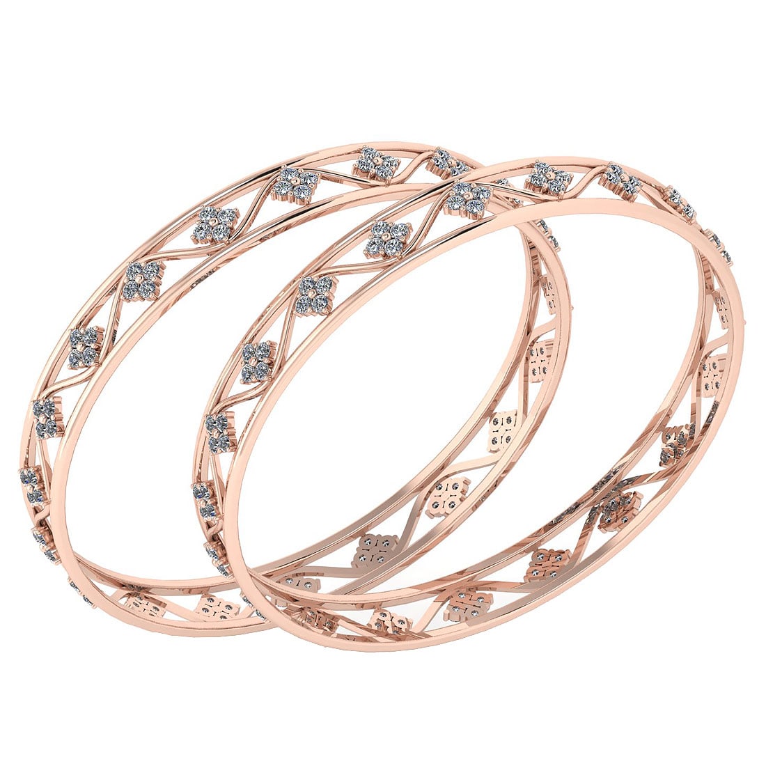 4.80 Ctw SI2/I1 Diamond 10K Rose Gold Bengals: Center Stone Weight : 4.80 Ctw (Round Cut ) Center Stone Color : J-K Stone Clarity : SI2/I1 Stone Setting : Prong Metal Weight : Approx 27.10 Gram Bengals s Size : 57 mm 2 24 Inches 10K Rose Gold Beng