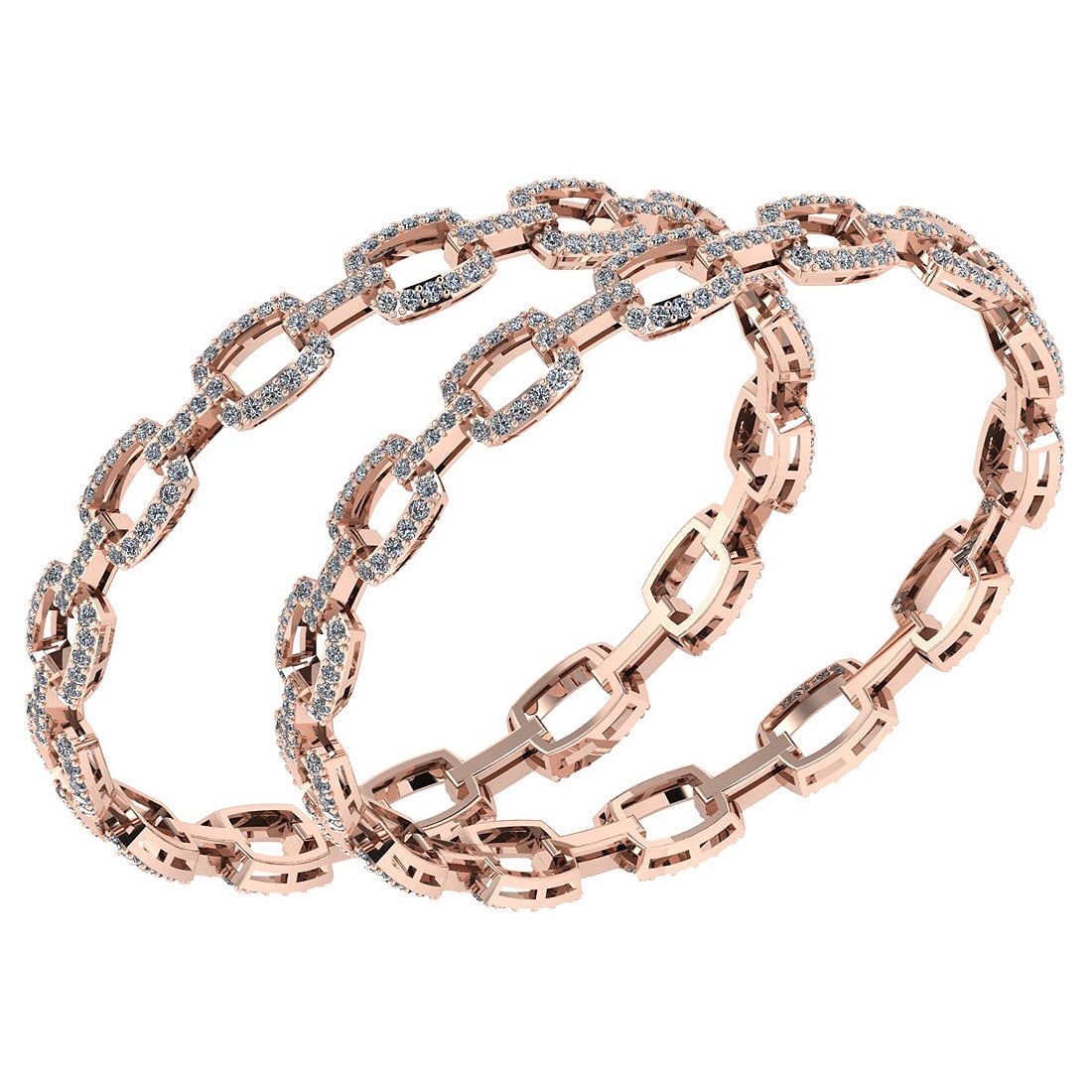 8.00 Ctw SI2/I1 Diamond 10K Rose Gold Bengals: Center Stone Weight : 8.00 Ctw (Round Cut ) Center Stone Color : J-K Stone Clarity : SI2/I1 Stone Setting : Prong Metal Weight : Approx 36.50 Gram Bengals s Size : 57 mm 2 24 Inches 10K Rose Gold Beng